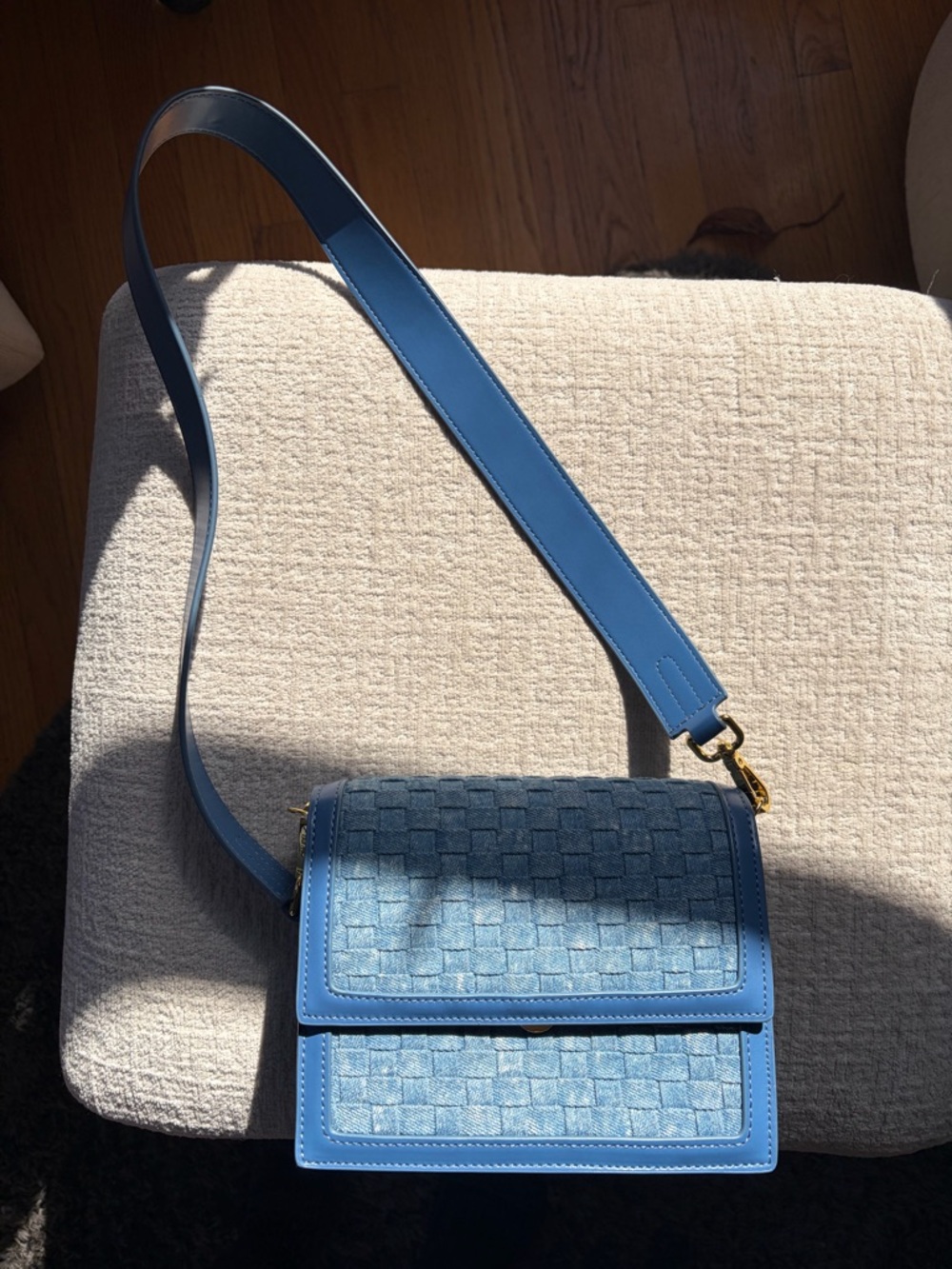 JW PEI Denim Woven Shoulder Bag